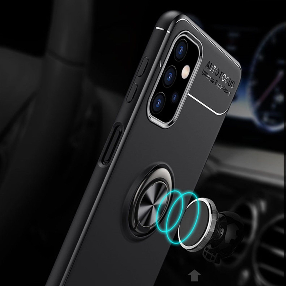 Funda Magnetica Soporte con Anillo Giratorio 360 para Samsung Galaxy A32 5G Roja