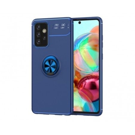 Funda Magnetica Soporte con Anillo Giratorio 360 para Samsung Galaxy A72 Azul