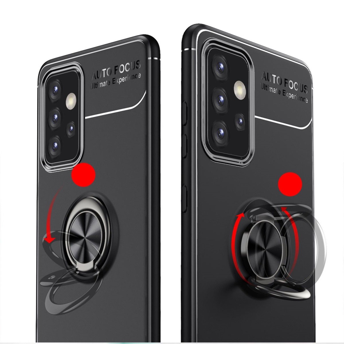 Funda Magnetica Soporte con Anillo Giratorio 360 para Samsung Galaxy A72 Azul