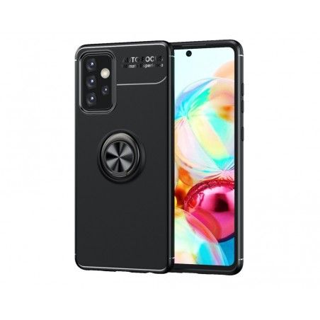 Funda Magnetica Soporte con Anillo Giratorio 360 para Samsung Galaxy A72 Negra
