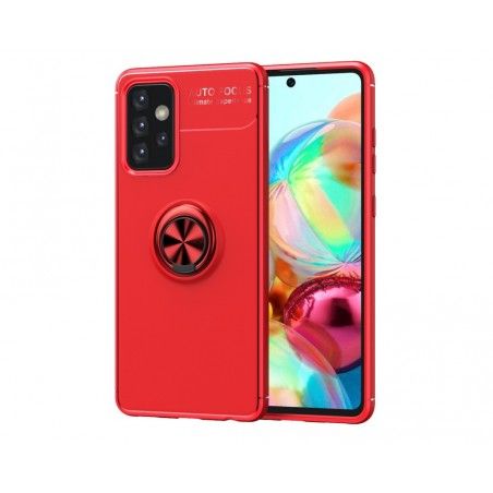 Funda Magnetica Soporte con Anillo Giratorio 360 para Samsung Galaxy A72 Roja