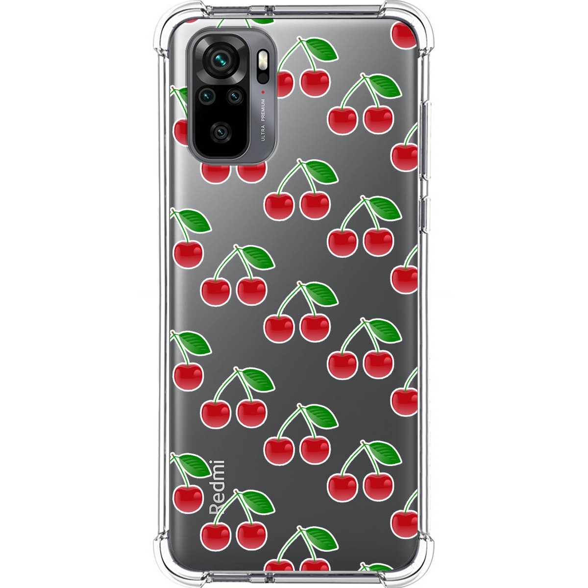 Funda Silicona Antigolpes para Xiaomi Redmi Note 10 / 10S diseño Cerezas Dibujos