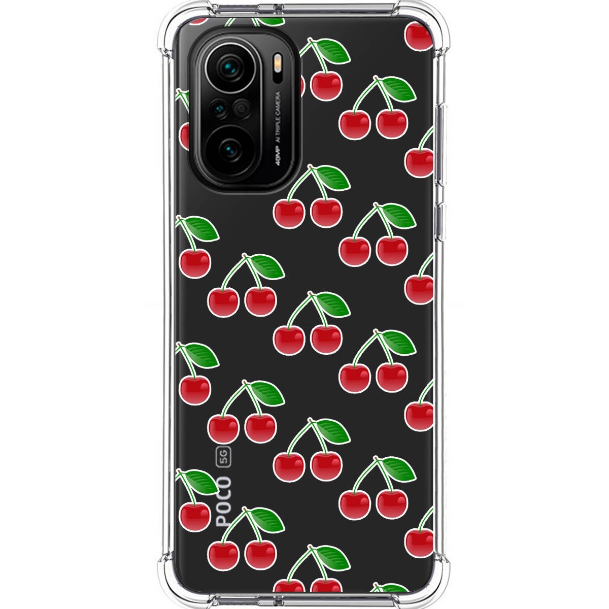Funda Silicona Antigolpes para Xiaomi POCO F3 5G / Mi 11i 5G 5G diseño Cerezas Dibujos