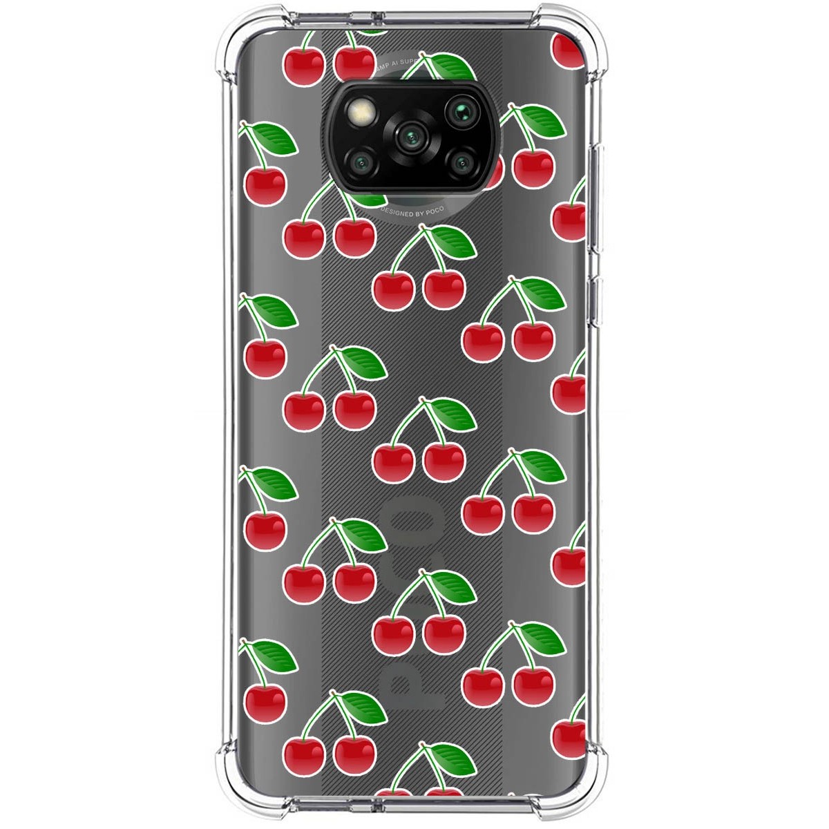 Funda Silicona Antigolpes para Xiaomi POCO X3 NFC / X3 Pro diseño Cerezas Dibujos