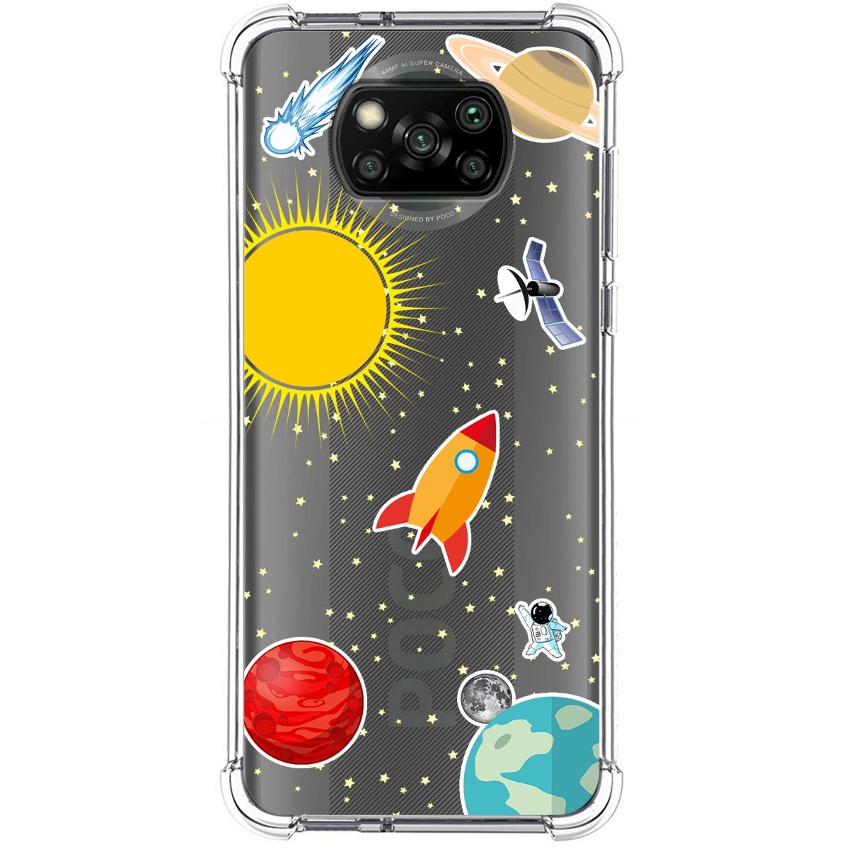 Funda Silicona Antigolpes para Xiaomi POCO X3 NFC / X3 Pro diseño Espacio Dibujos