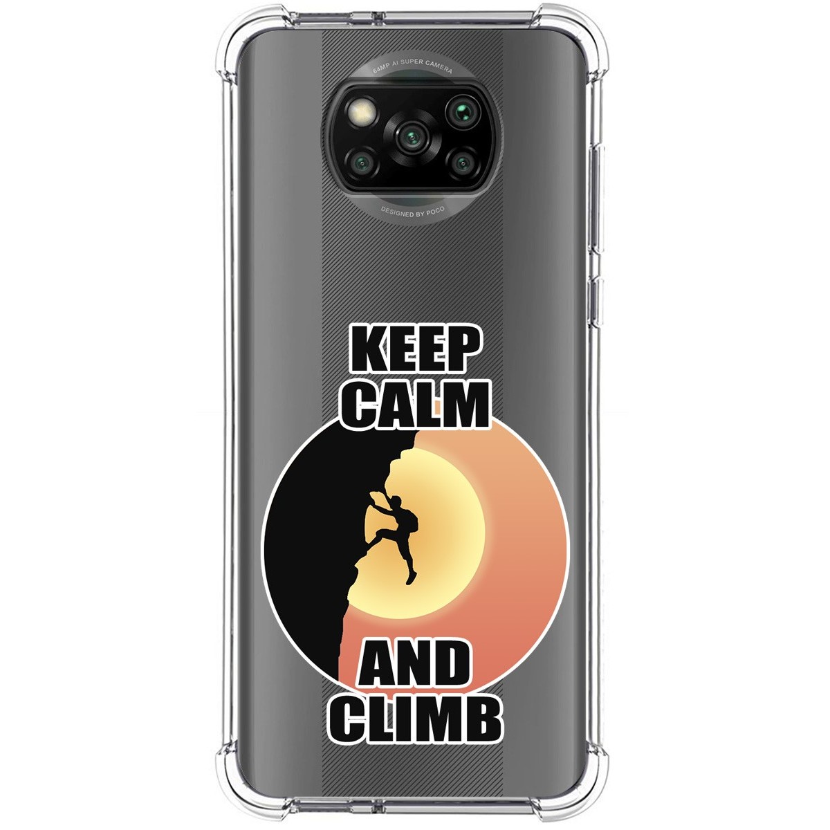 Funda Silicona Antigolpes para Xiaomi POCO X3 NFC / X3 Pro diseño Hombre Escalada Dibujos