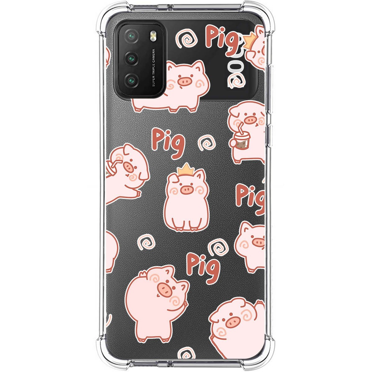 Funda Silicona Antigolpes para Xiaomi POCO M3 / Redmi 9T diseño Cerdos Dibujos