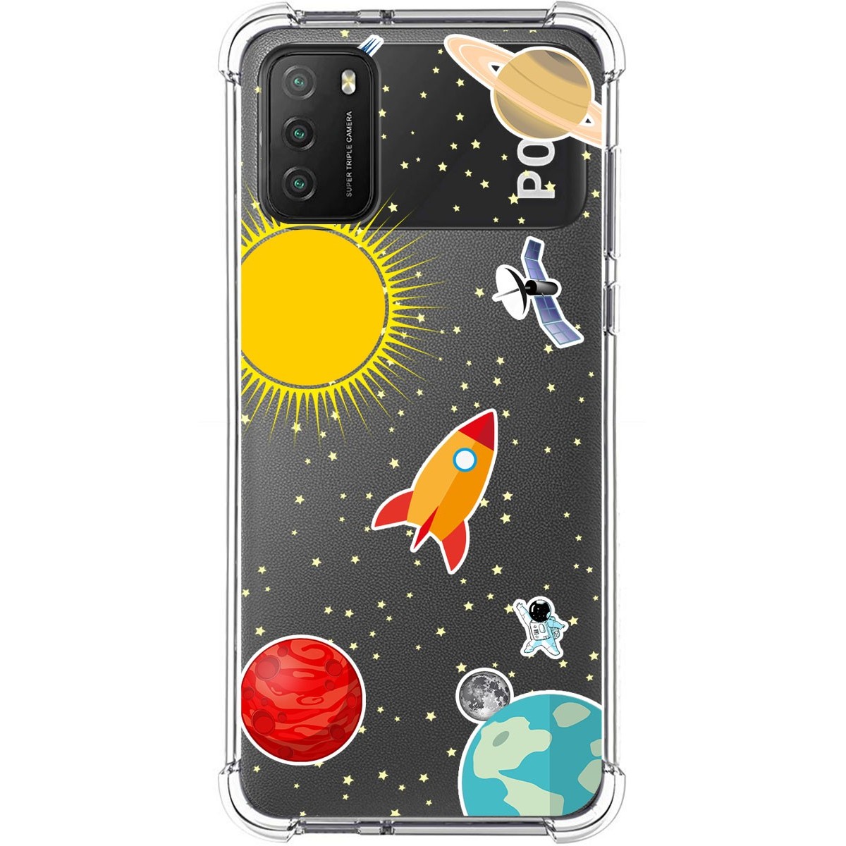 Funda Silicona Antigolpes para Xiaomi POCO M3 / Redmi 9T diseño Espacio Dibujos