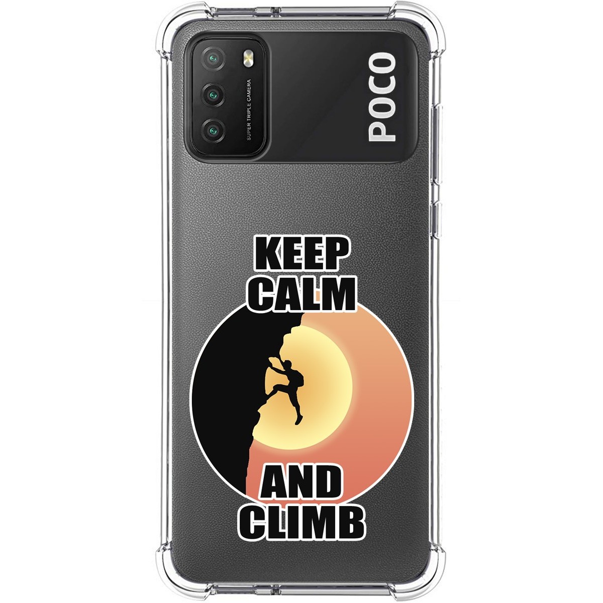 Funda Silicona Antigolpes para Xiaomi POCO M3 / Redmi 9T diseño Hombre Escalada Dibujos