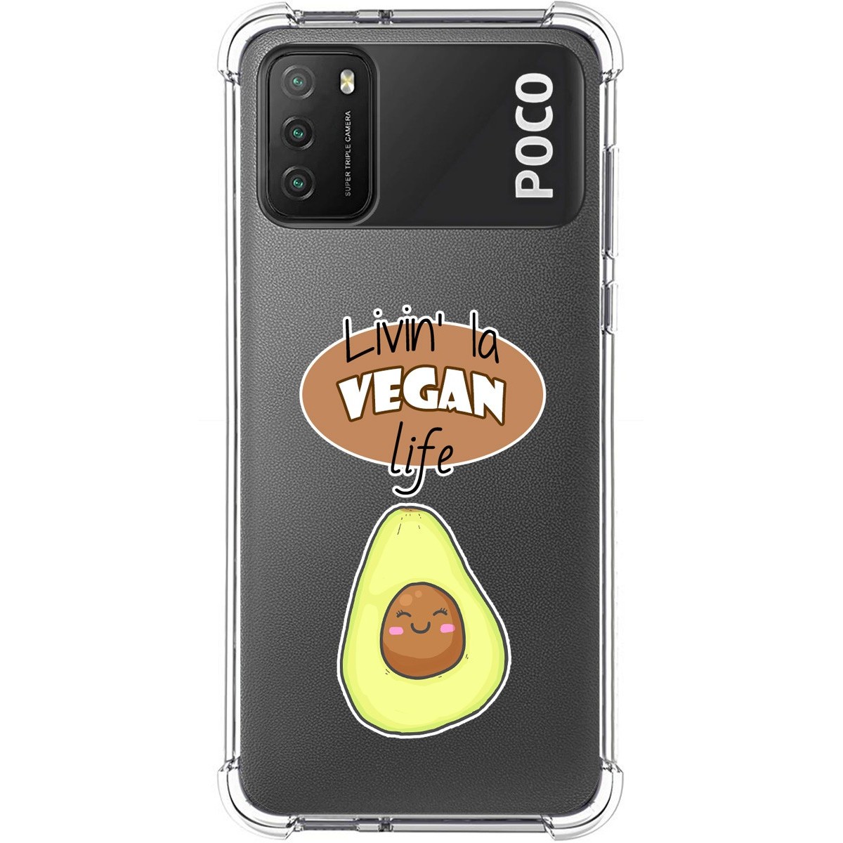 Funda Silicona Antigolpes para Xiaomi POCO M3 / Redmi 9T diseño Vegan Life Dibujos
