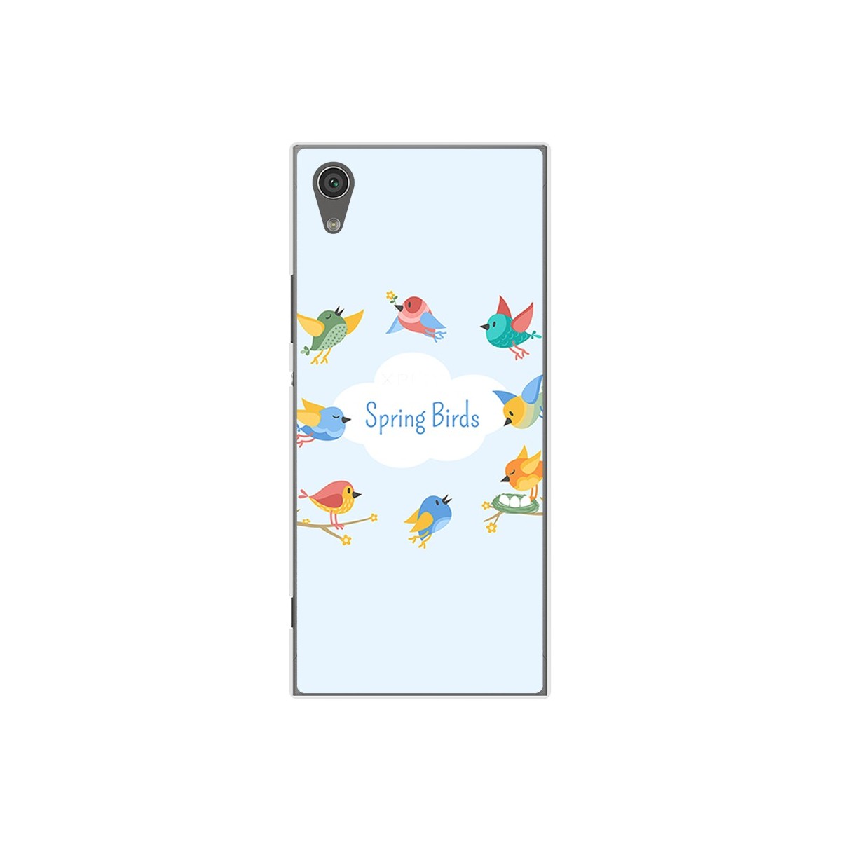 Funda Gel Tpu para Sony Xperia XA1 Diseño Spring Birds Dibujos