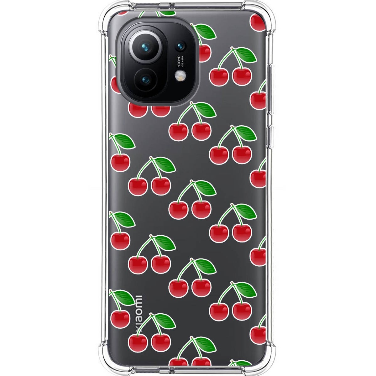 Funda Silicona Antigolpes para Xiaomi Mi 11 5G diseño Cerezas Dibujos
