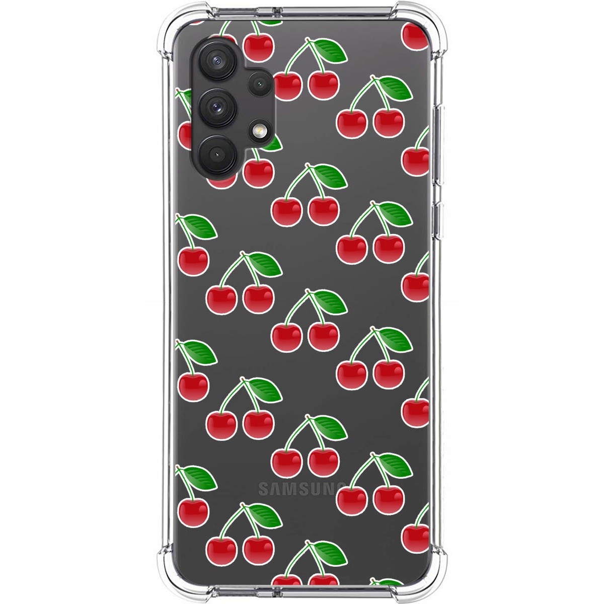 Funda Silicona Antigolpes para Samsung Galaxy A32 4G diseño Cerezas Dibujos
