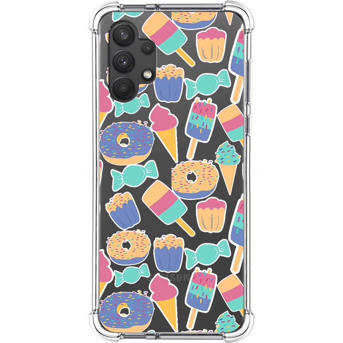 Funda Silicona Antigolpes para Samsung Galaxy A32 4G diseño Dulces 02 Dibujos