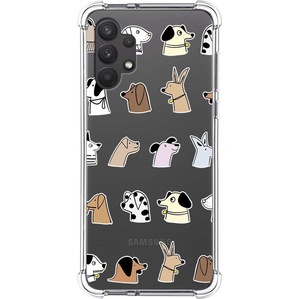 Funda Silicona Antigolpes para Samsung Galaxy A32 4G diseño Perros Dibujos