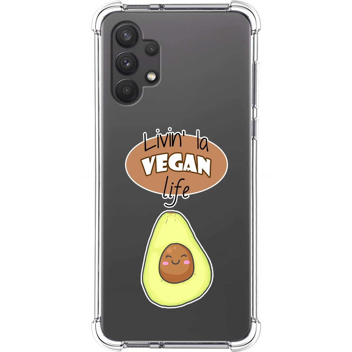 Funda Silicona Antigolpes para Samsung Galaxy A32 4G diseño Vegan Life Dibujos