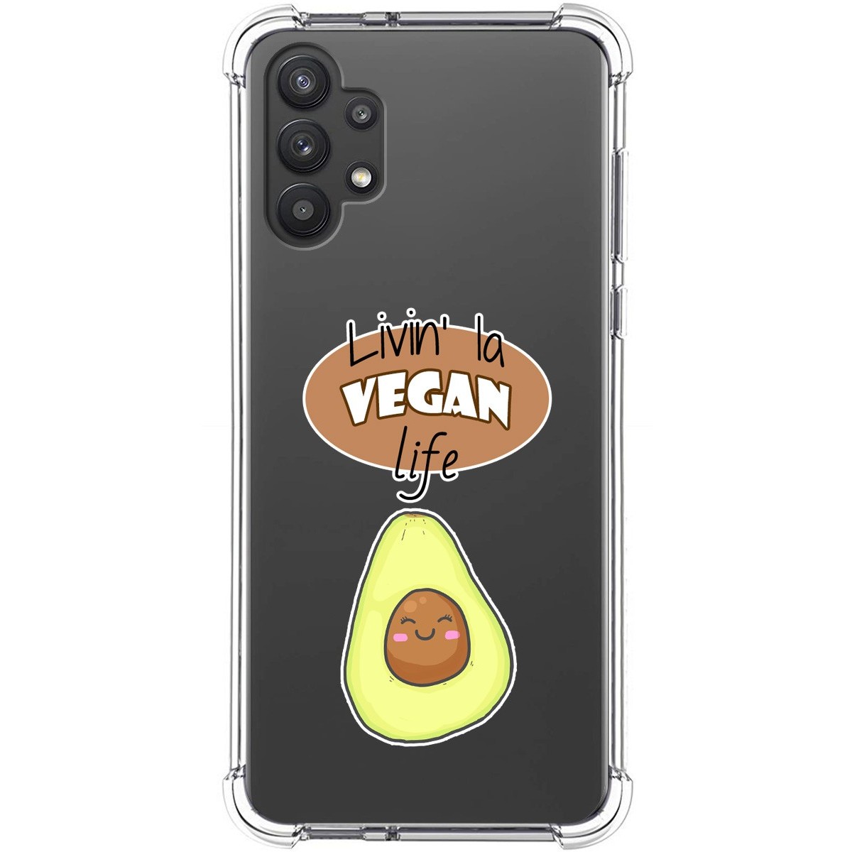 Funda Silicona Antigolpes para Samsung Galaxy A32 5G diseño Vegan Life Dibujos
