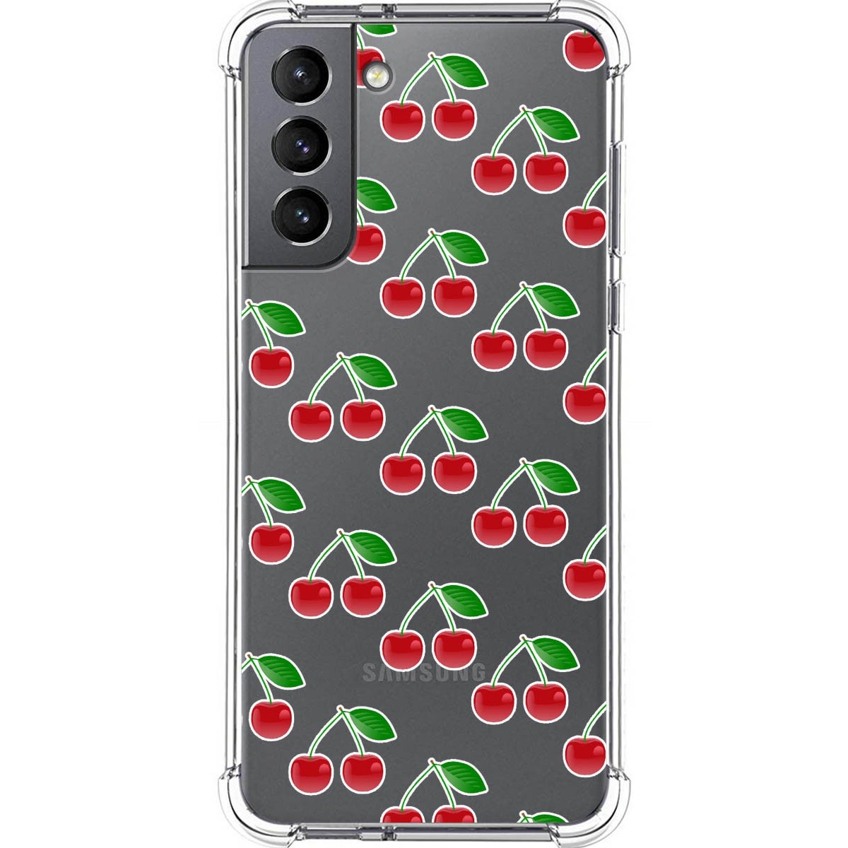 Funda Silicona Antigolpes para Samsung Galaxy S21 5G diseño Cerezas Dibujos