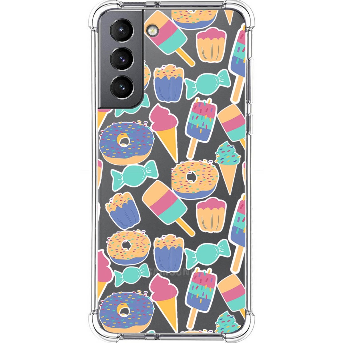 Funda Silicona Antigolpes para Samsung Galaxy S21 5G diseño Dulces 02 Dibujos