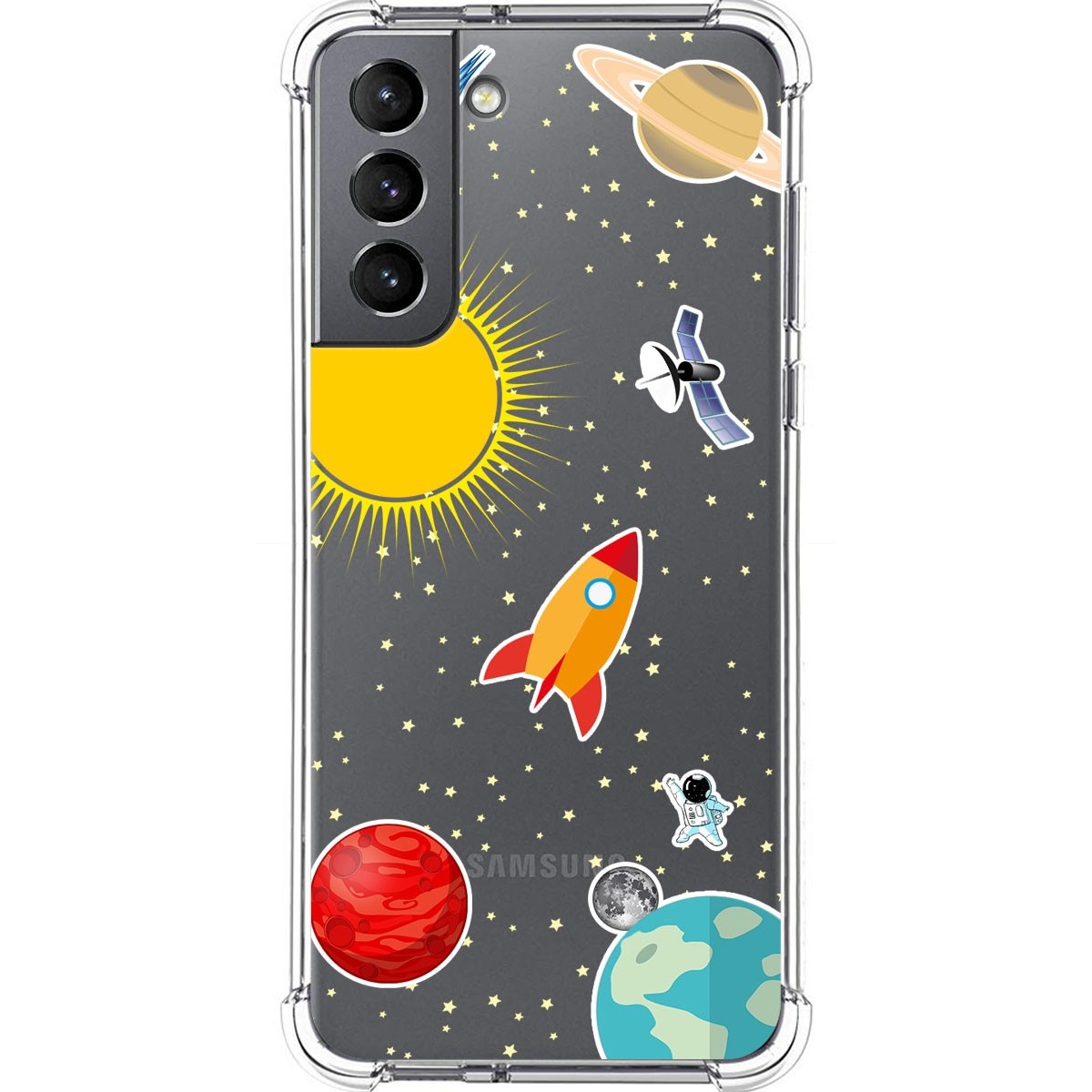 Funda Silicona Antigolpes para Samsung Galaxy S21 5G diseño Espacio Dibujos