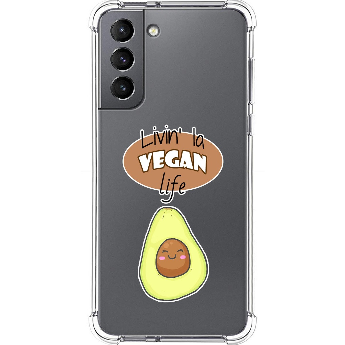 Funda Silicona Antigolpes para Samsung Galaxy S21 5G diseño Vegan Life Dibujos