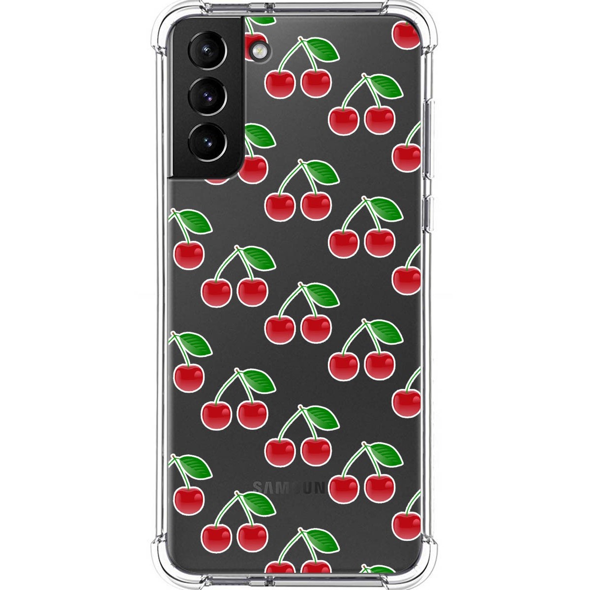 Funda Silicona Antigolpes para Samsung Galaxy S21+ Plus 5G diseño Cerezas Dibujos