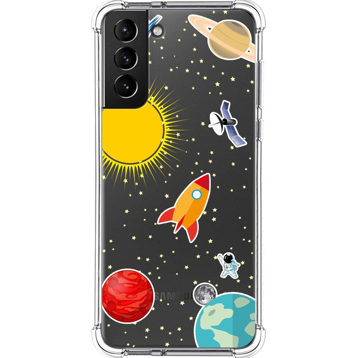 Funda Silicona Antigolpes para Samsung Galaxy S21+ Plus 5G diseño Espacio Dibujos