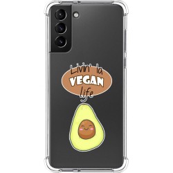 Funda Silicona Antigolpes para Samsung Galaxy S21+ Plus 5G diseño Vegan Life Dibujos