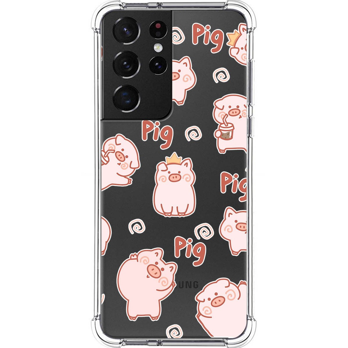 Funda Silicona Antigolpes para Samsung Galaxy S21 Ultra 5G diseño Cerdos Dibujos