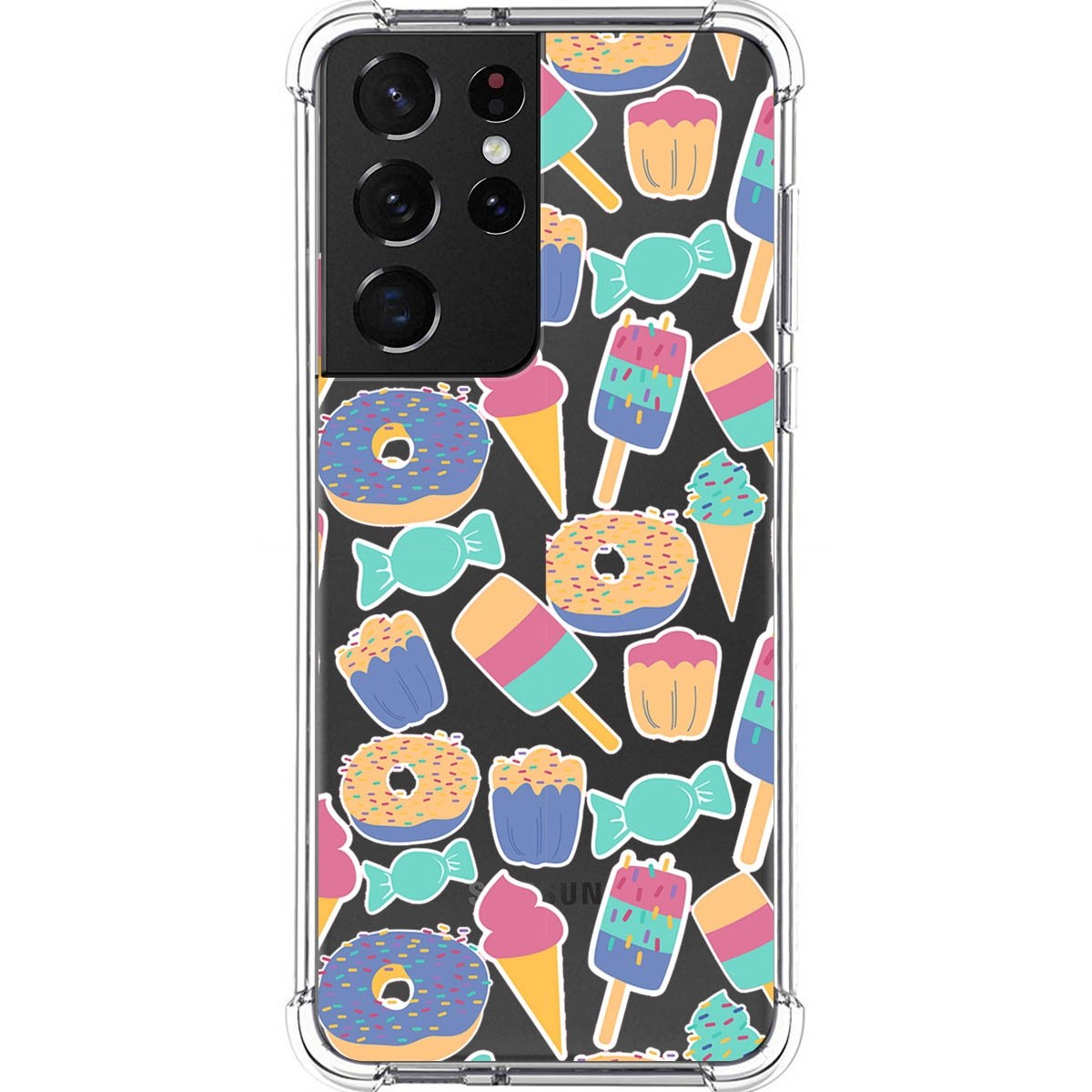 Funda Silicona Antigolpes para Samsung Galaxy S21 Ultra 5G diseño Dulces 02 Dibujos