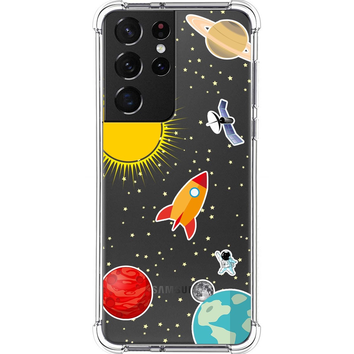 Funda Silicona Antigolpes para Samsung Galaxy S21 Ultra 5G diseño Espacio Dibujos