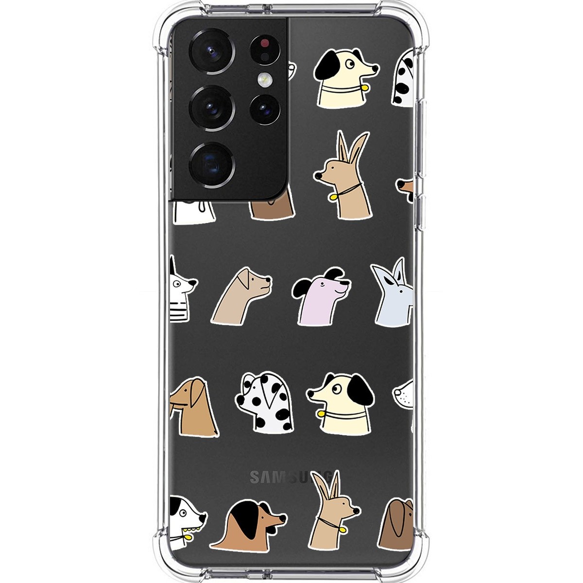 Funda Silicona Antigolpes para Samsung Galaxy S21 Ultra 5G diseño Perros Dibujos