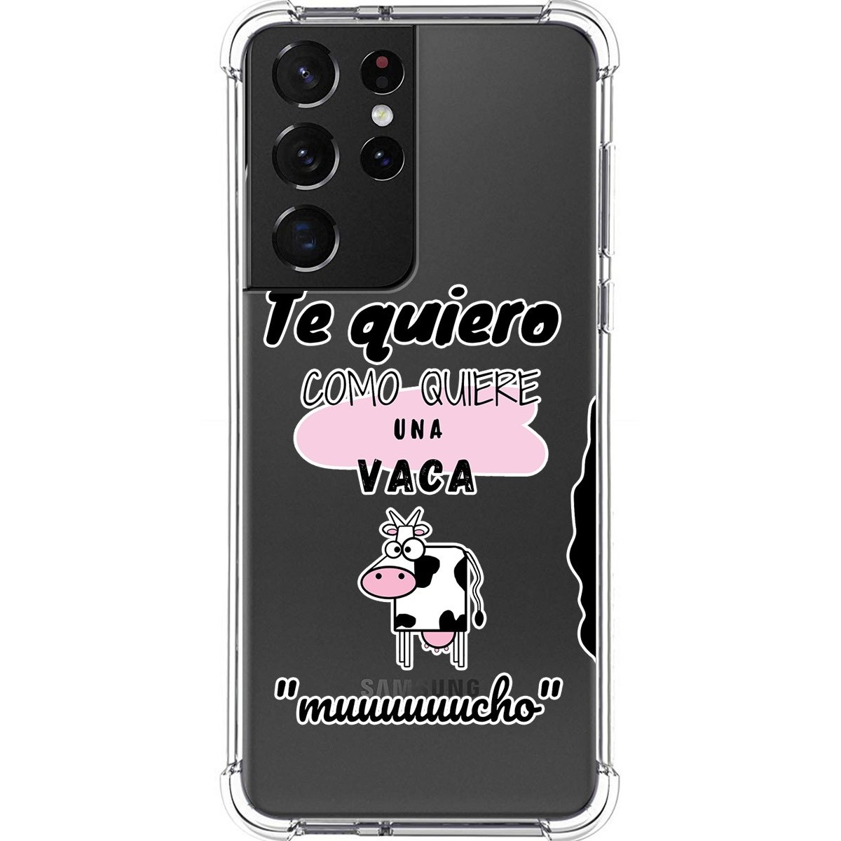 Funda Silicona Antigolpes para Samsung Galaxy S21 Ultra 5G diseño Vaca Dibujos