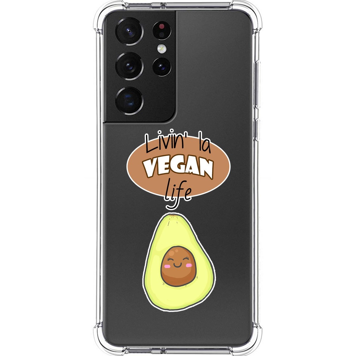 Funda Silicona Antigolpes para Samsung Galaxy S21 Ultra 5G diseño Vegan Life Dibujos