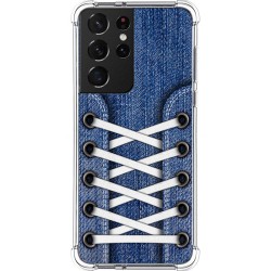 Funda Silicona Antigolpes para Samsung Galaxy S21 Ultra 5G diseño Zapatillas 01 Dibujos