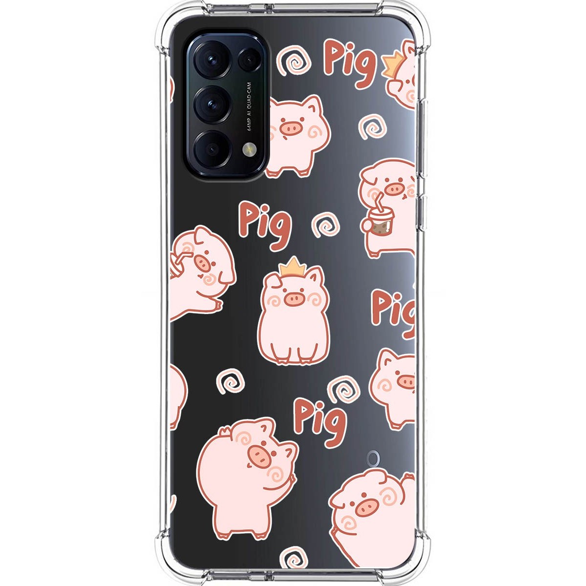 Funda Silicona Antigolpes para Oppo Find X3 Lite 5G diseño Cerdos Dibujos