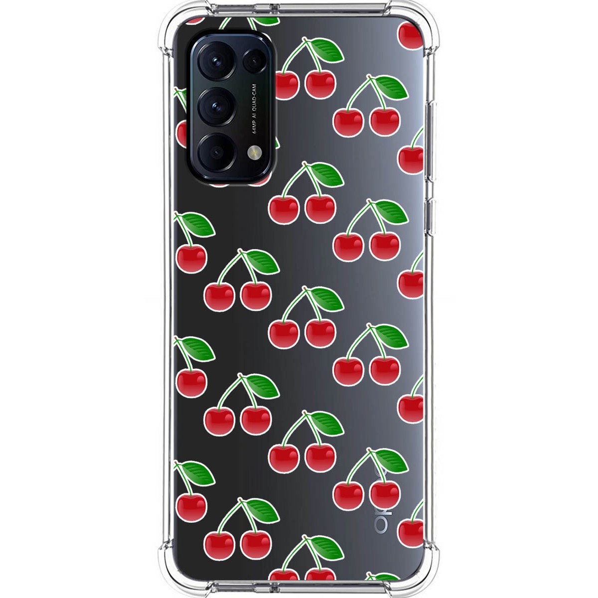 Funda Silicona Antigolpes para Oppo Find X3 Lite 5G diseño Cerezas Dibujos