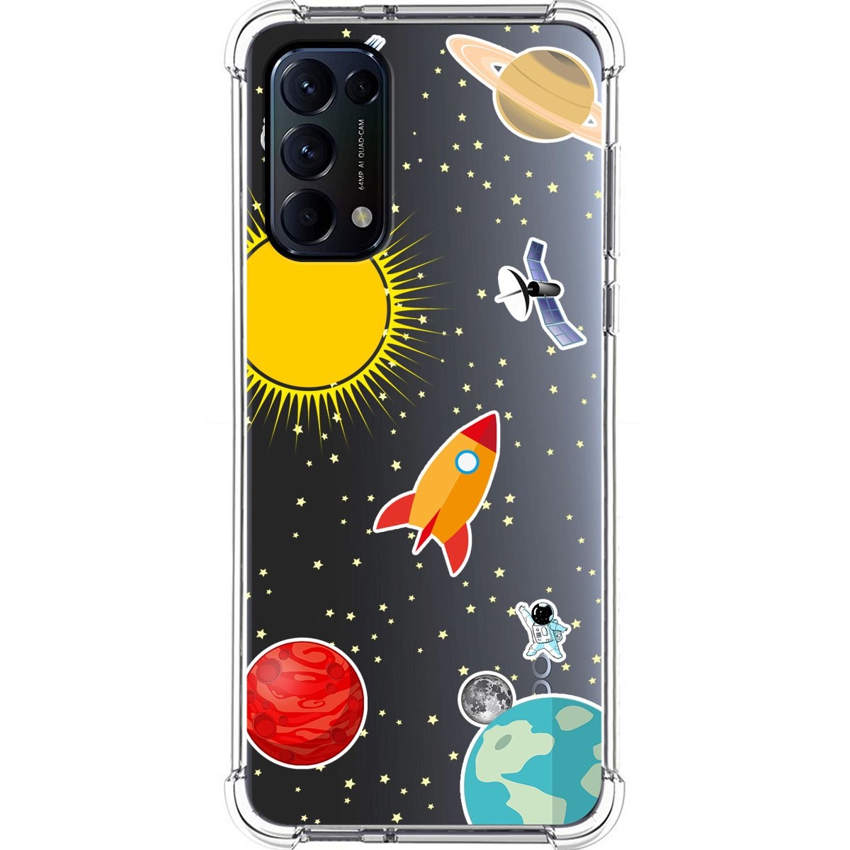 Funda Silicona Antigolpes para Oppo Find X3 Lite 5G diseño Espacio Dibujos