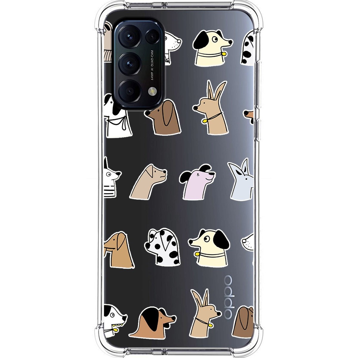 Funda Silicona Antigolpes para Oppo Find X3 Lite 5G diseño Perros Dibujos