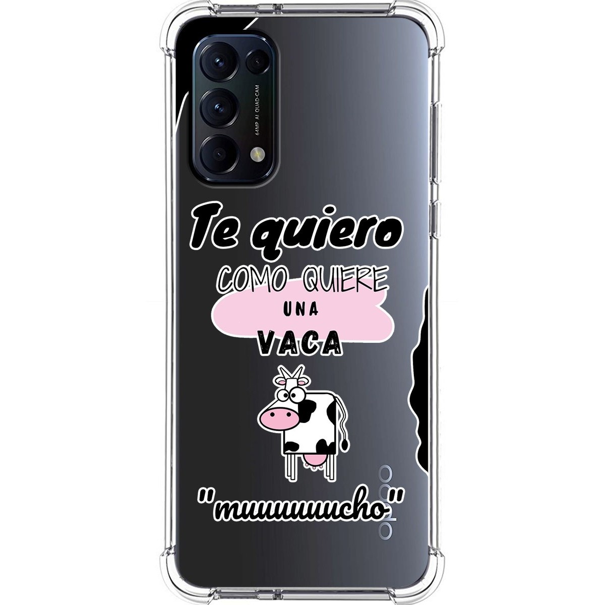Funda Silicona Antigolpes para Oppo Find X3 Lite 5G diseño Vaca Dibujos