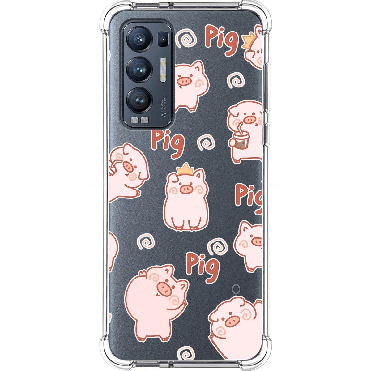 Funda Silicona Antigolpes para Oppo Find X3 Neo 5G diseño Cerdos Dibujos