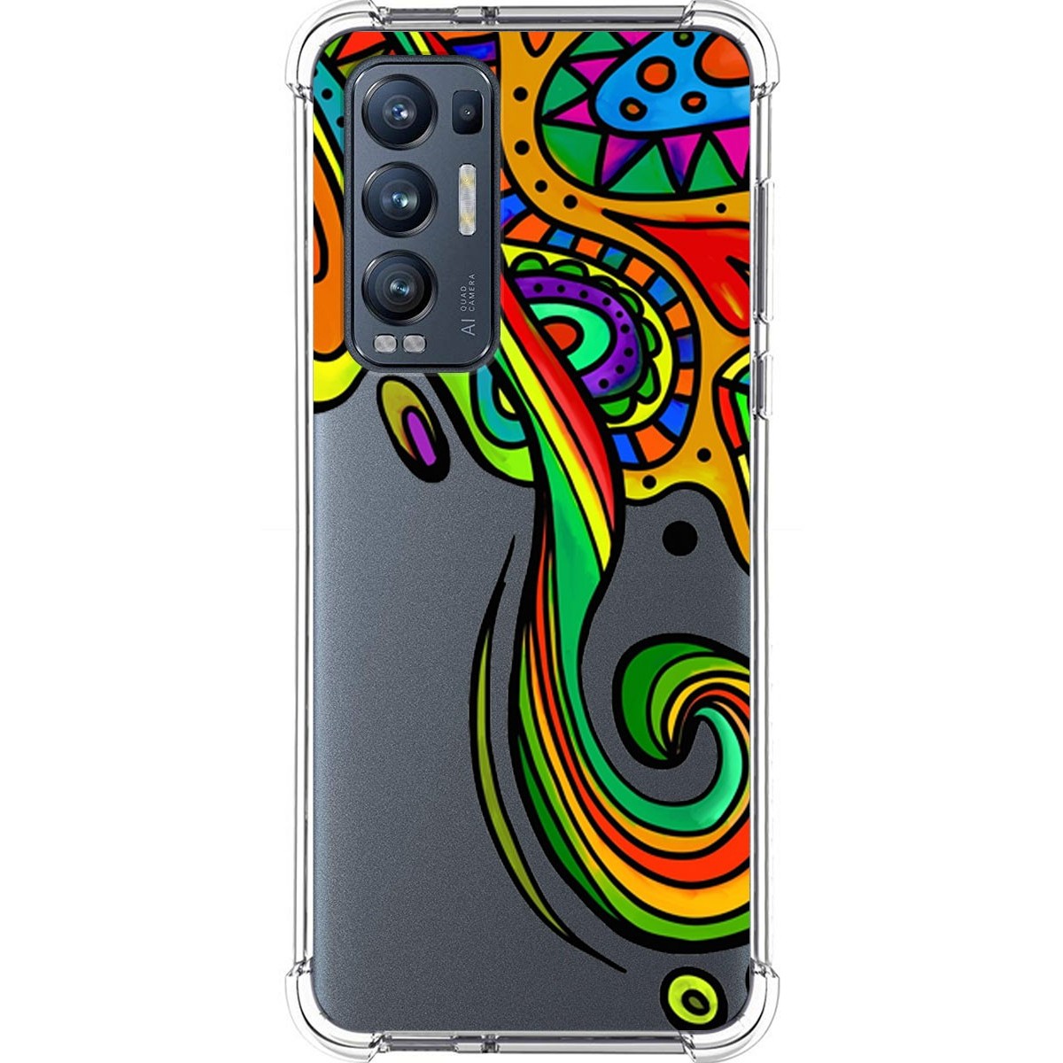 Funda Silicona Antigolpes para Oppo Find X3 Neo 5G diseño Colores Dibujos
