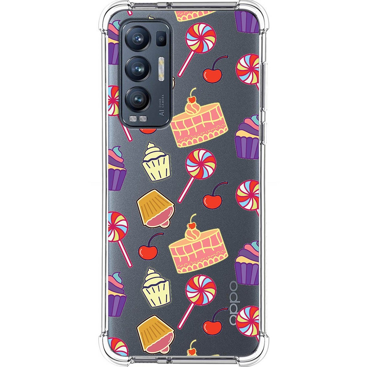 Funda Silicona Antigolpes para Oppo Find X3 Neo 5G diseño Dulces 01 Dibujos