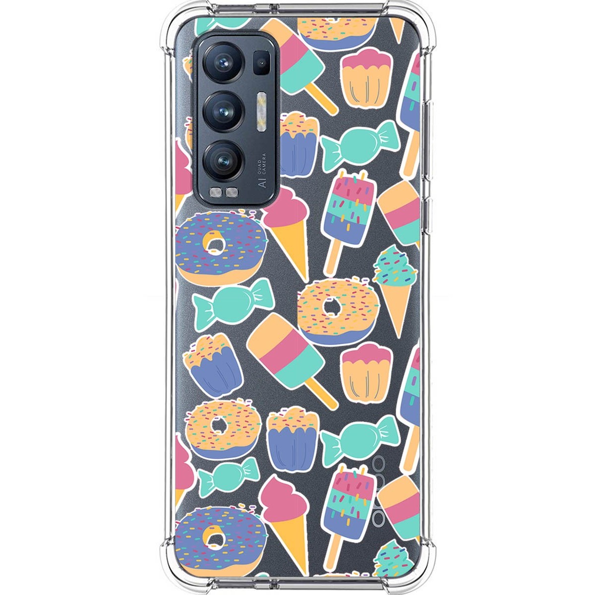 Funda Silicona Antigolpes para Oppo Find X3 Neo 5G diseño Dulces 02 Dibujos