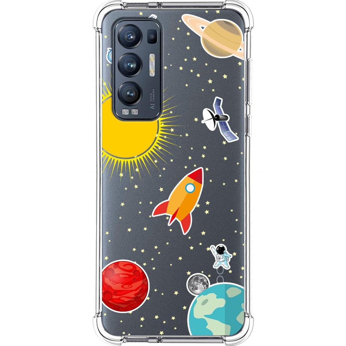 Funda Silicona Antigolpes para Oppo Find X3 Neo 5G diseño Espacio Dibujos