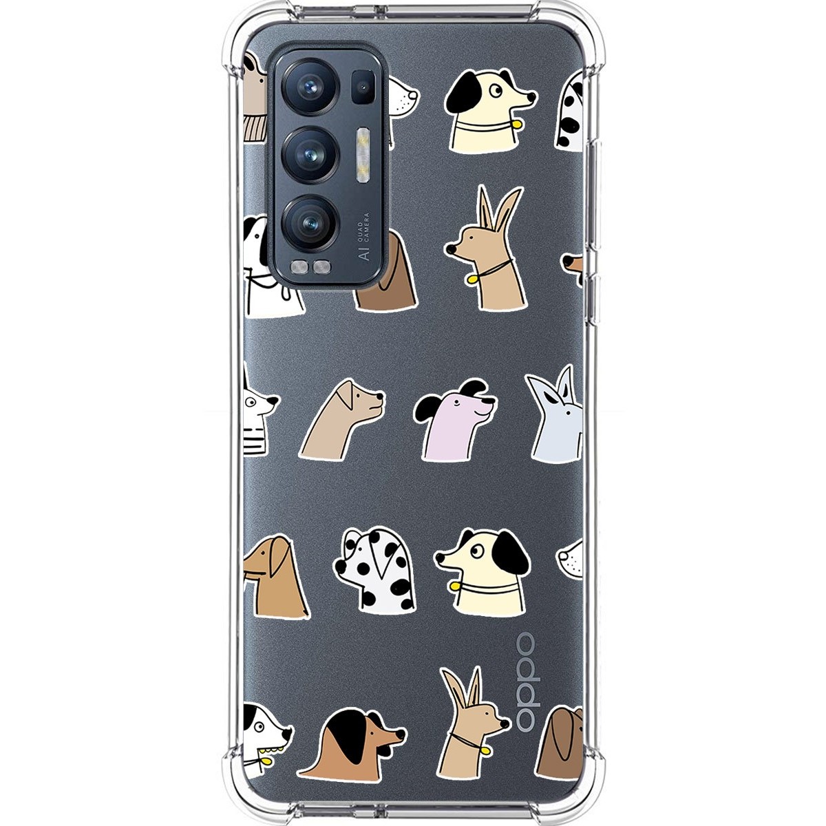 Funda Silicona Antigolpes para Oppo Find X3 Neo 5G diseño Perros Dibujos