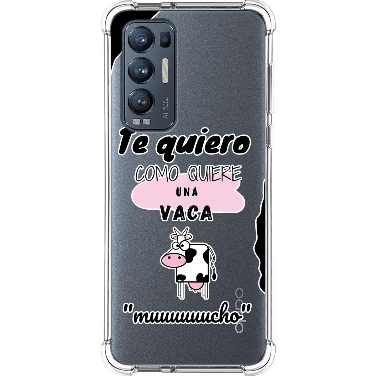 Funda Silicona Antigolpes para Oppo Find X3 Neo 5G diseño Vaca Dibujos