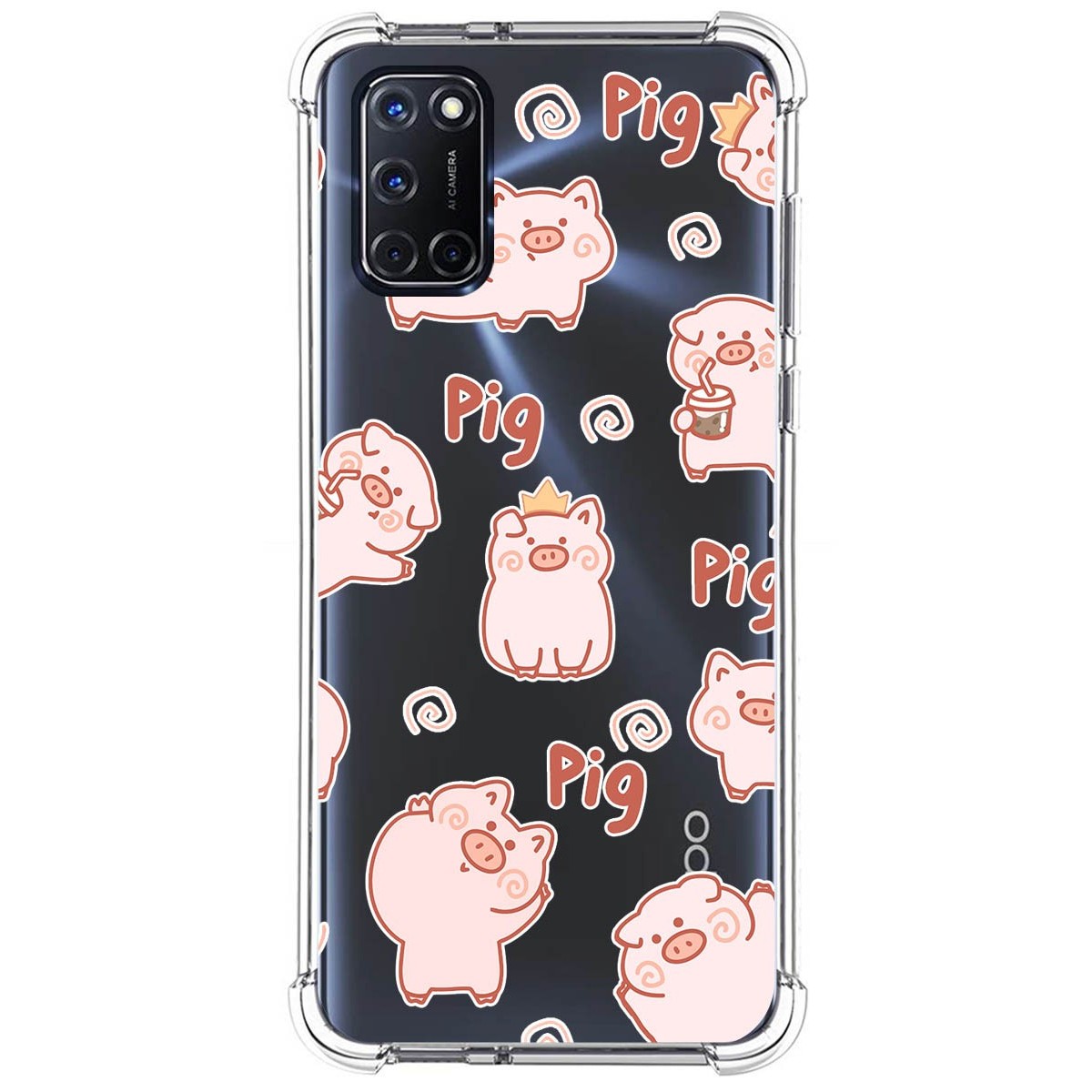 Funda Silicona Antigolpes para Oppo A52 / A72 diseño Cerdos Dibujos