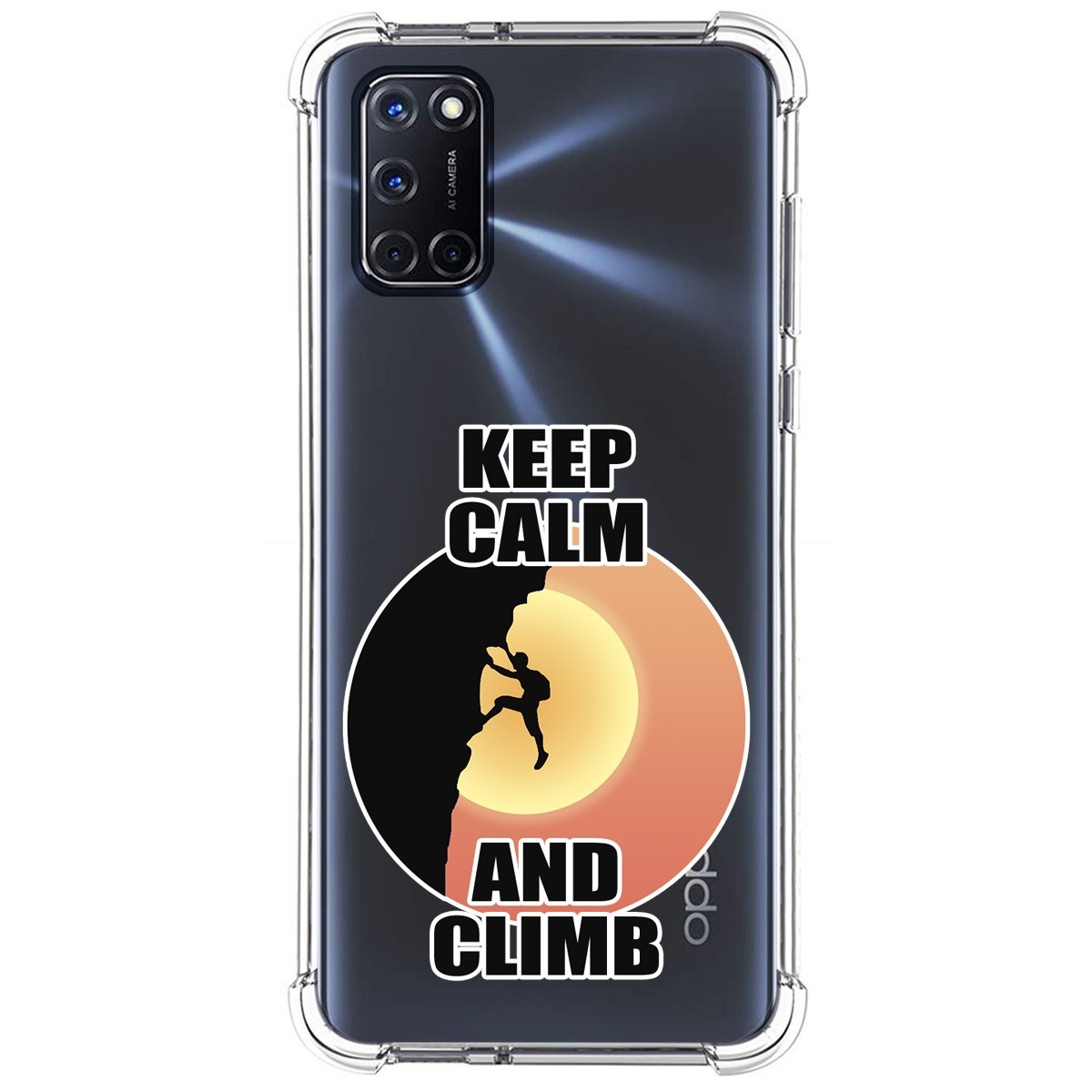 Funda Silicona Antigolpes para Oppo A52 / A72 diseño Hombre Escalada Dibujos