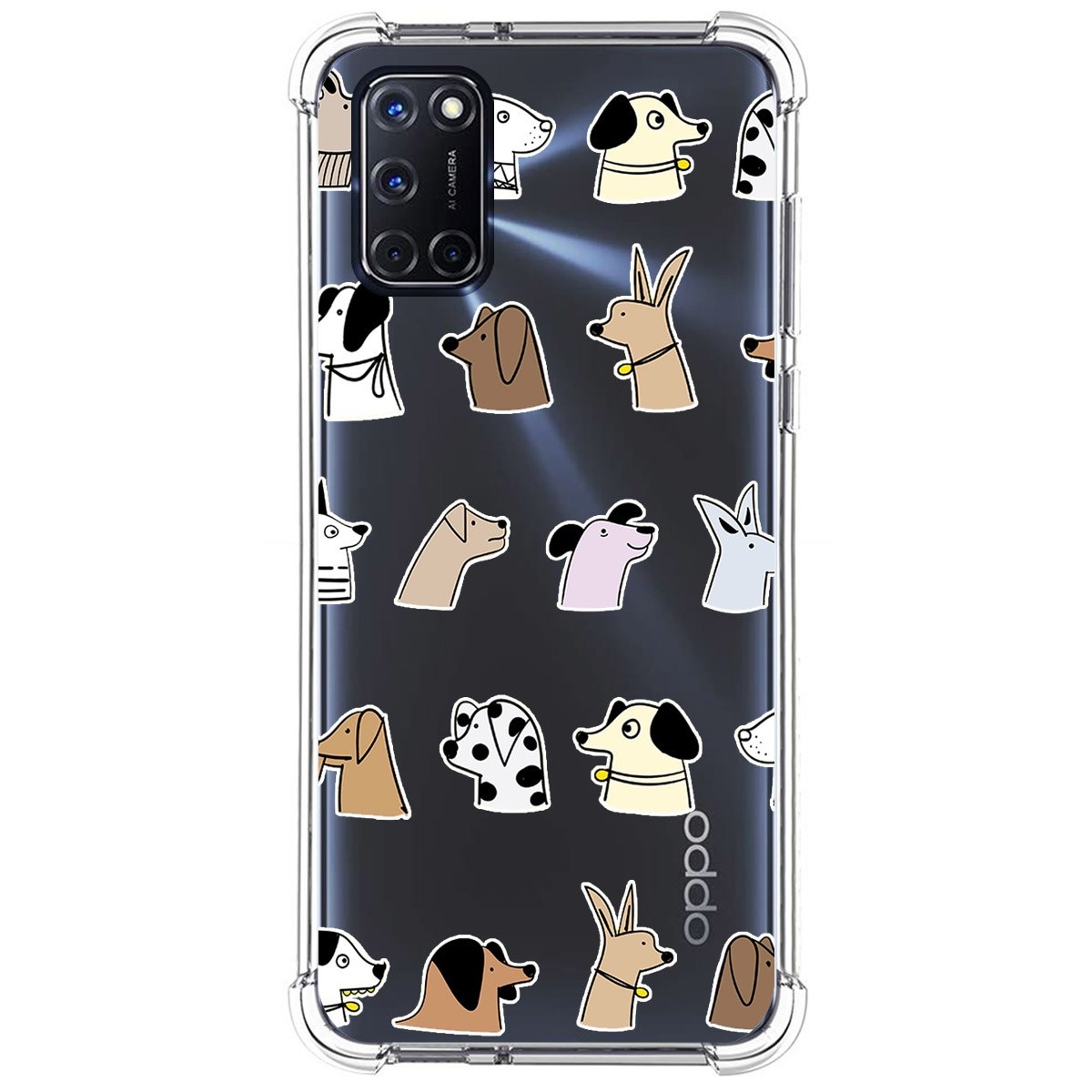 Funda Silicona Antigolpes para Oppo A52 / A72 diseño Perros Dibujos